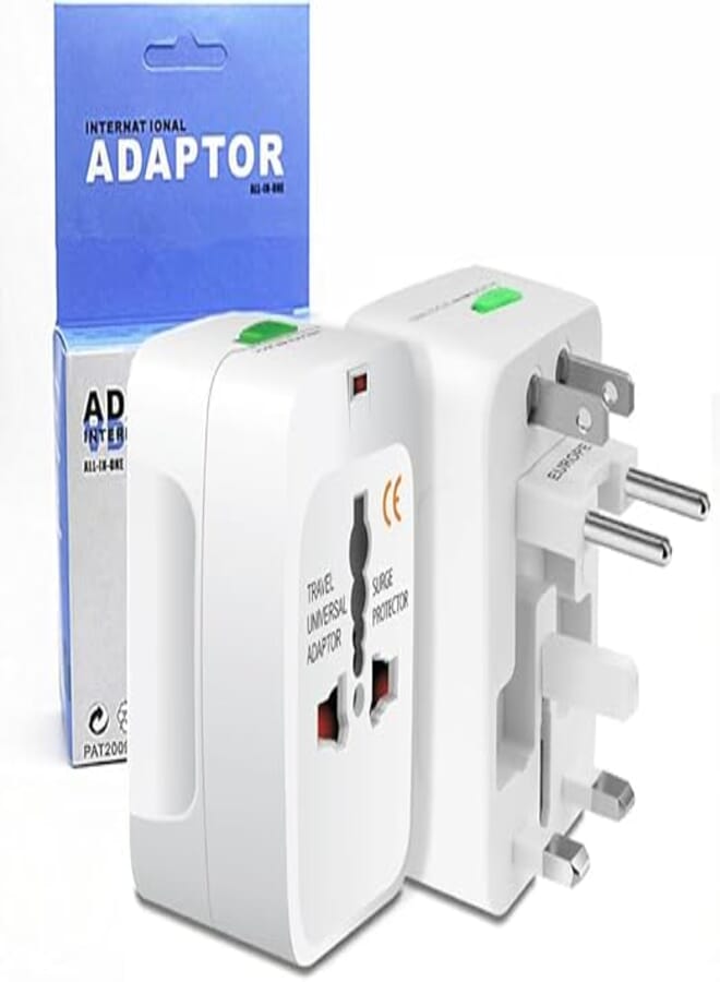 Universal Travel Adapter, International Power Adapter - for USA EU UK AUS (No USB port)